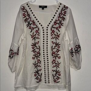 Floral Embroidered Women's Tunic Top